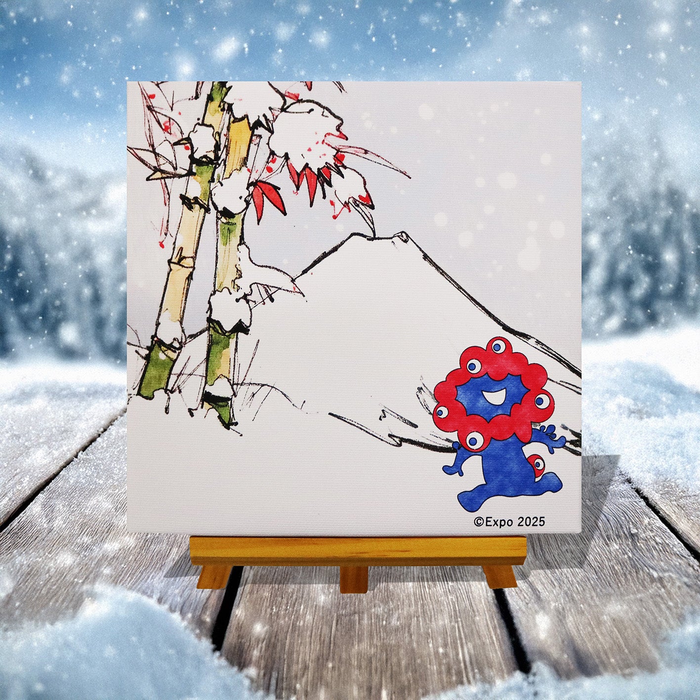 Expo 2025 ミャクミャク キャンバスジクレー和シリーズ「冬」 S0号