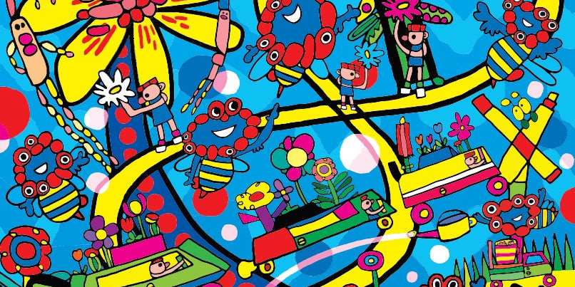 ECサイト限定販売！！　©Expo 2025　バディーアートプロジェクト　ミャクミャク∞脈々と彩る蜂の舞1【和紙原反・額装付き】