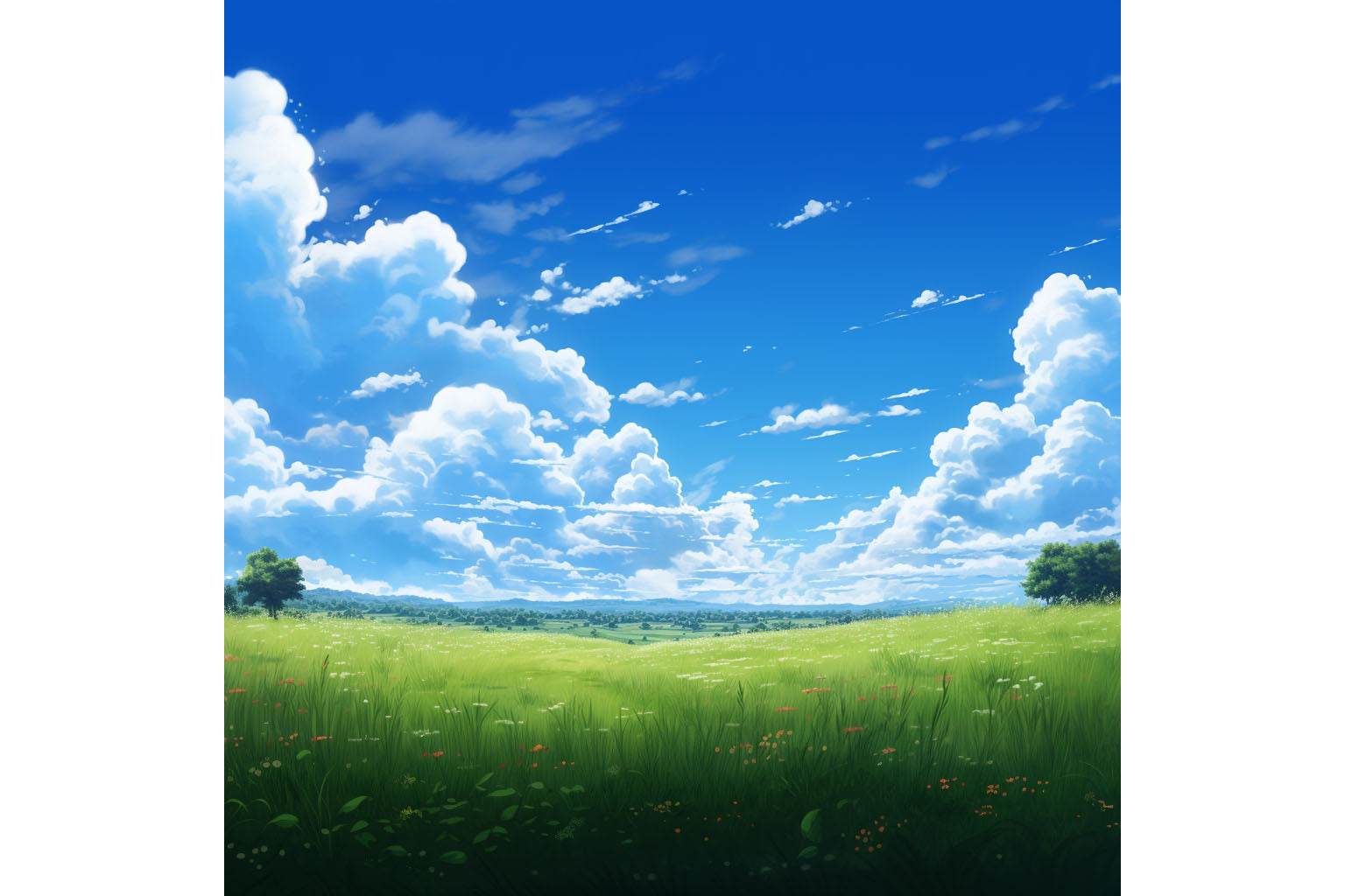 Blue sky and grassland