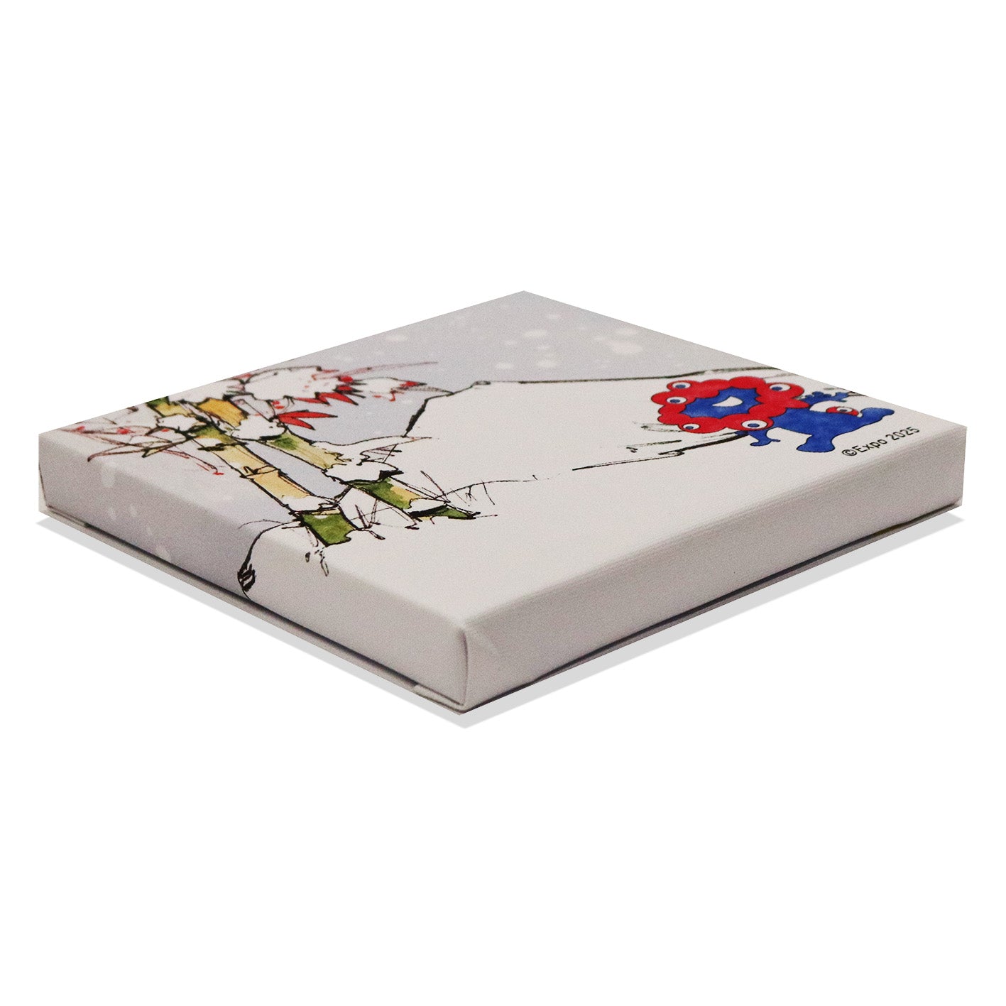 ★冬バージョン★ ミャクミャク　キャンバスジグレー　和シリーズ　アート　万博 Expo 2025 ミャクミャク キャンバスジクレー和シリーズ「冬」 S0号