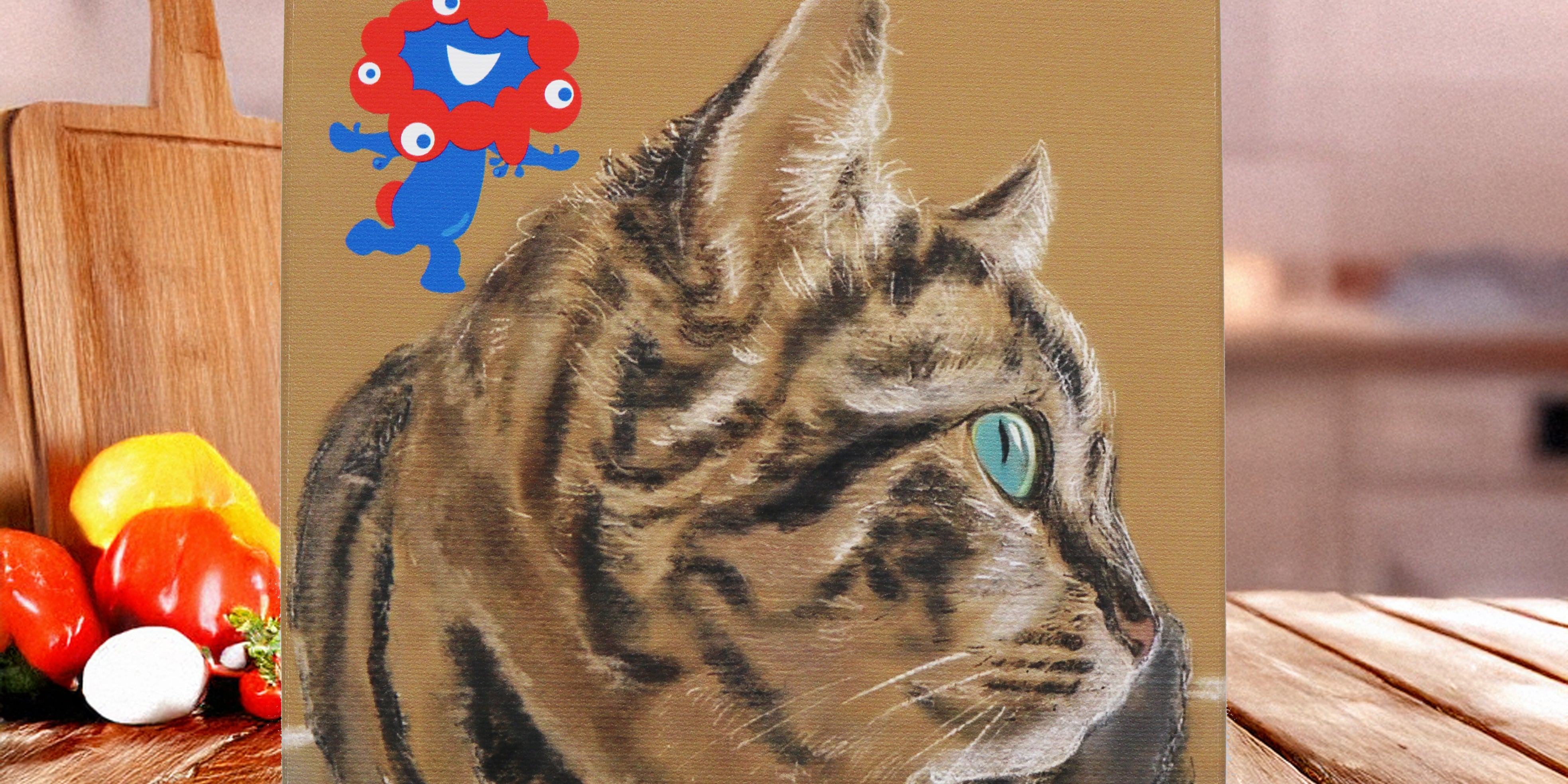 ©Expo 2025ミャクミャク キャンバスジクレー印刷　猫とミャクミャク　S0号