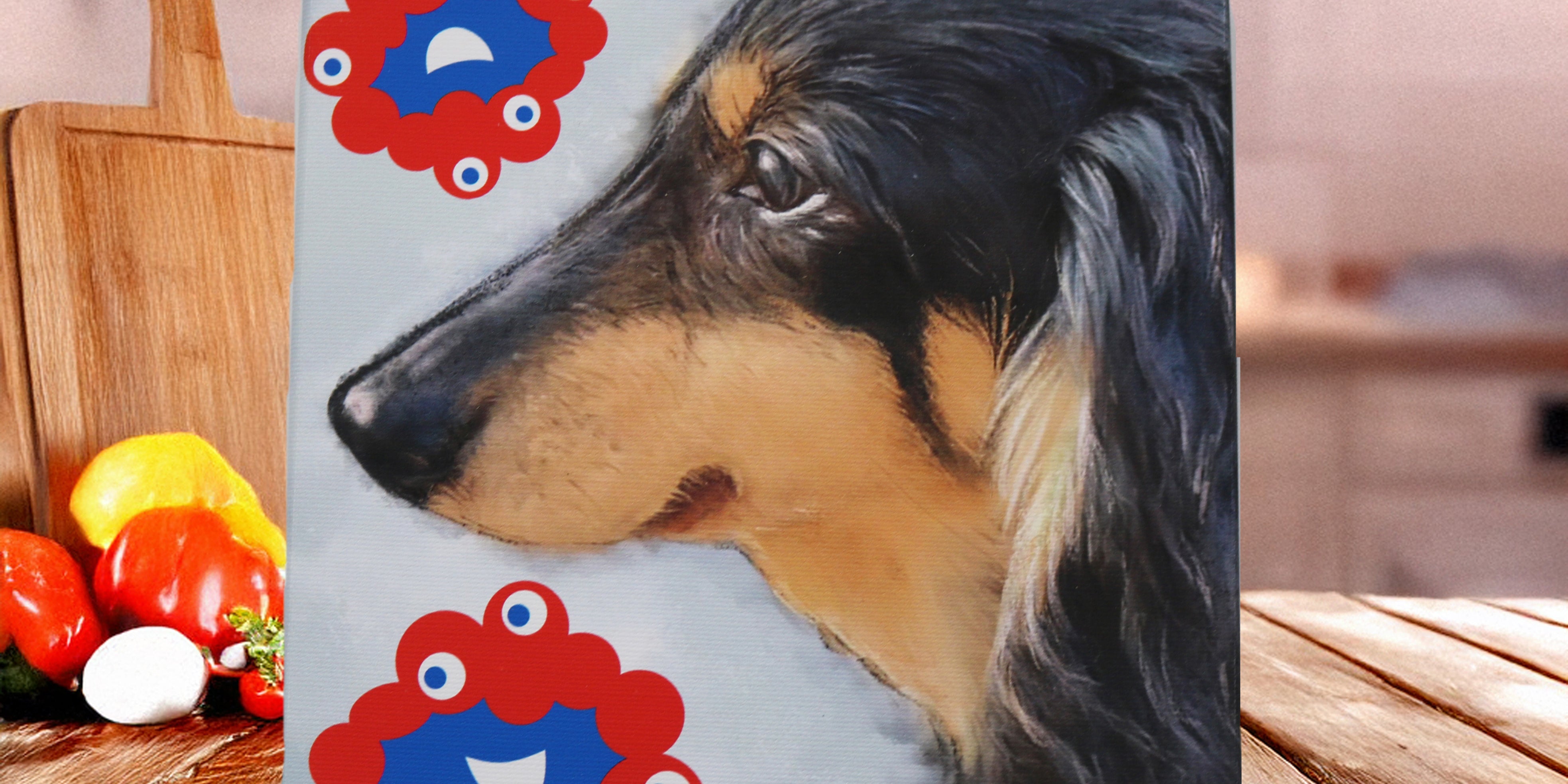 ©Expo 2025 ミャクミャク キャンバスジクレー印刷　犬とミャクミャク　S0号