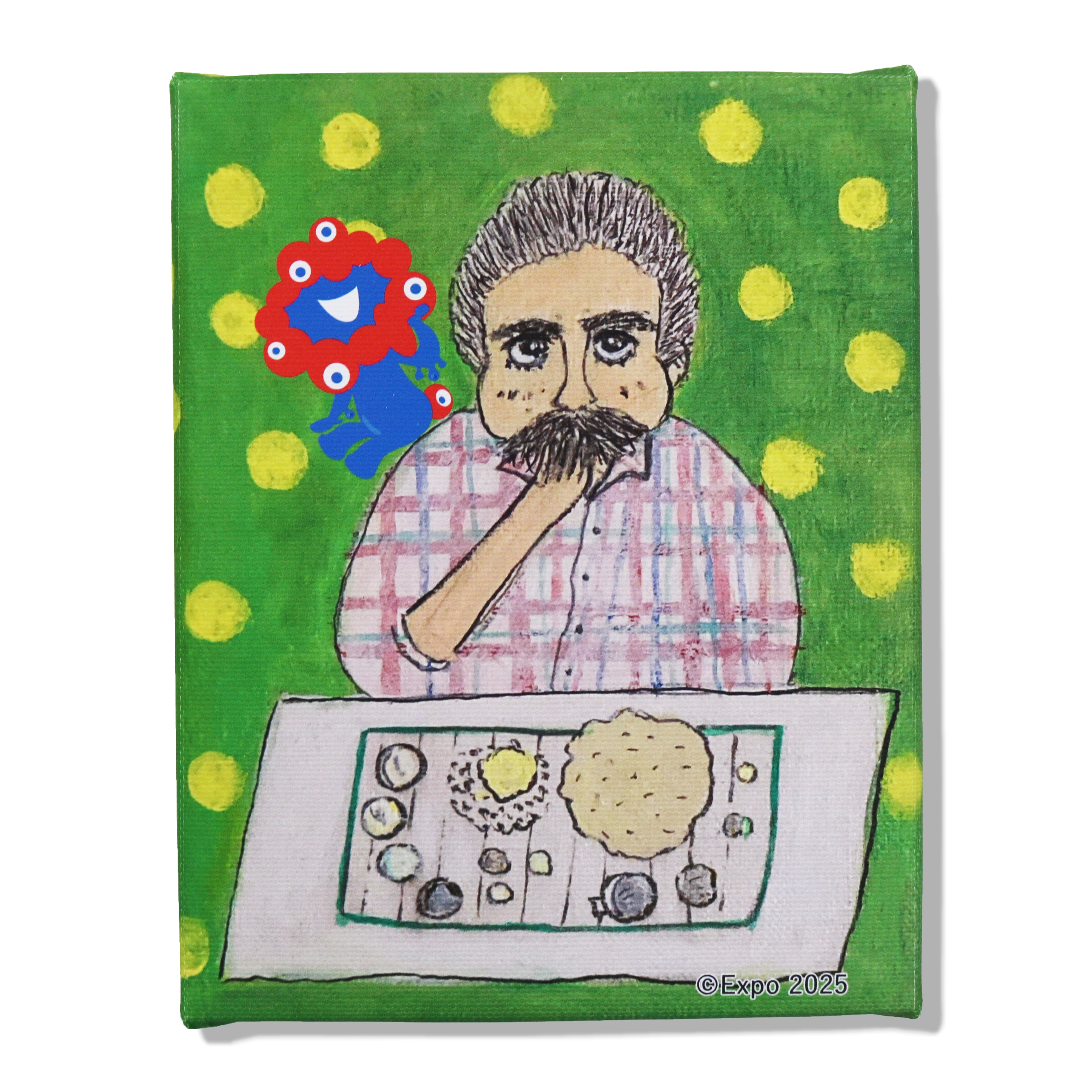 Expo 2025 ミャクミャク キャンバスジクレー印刷 インドおじさんと